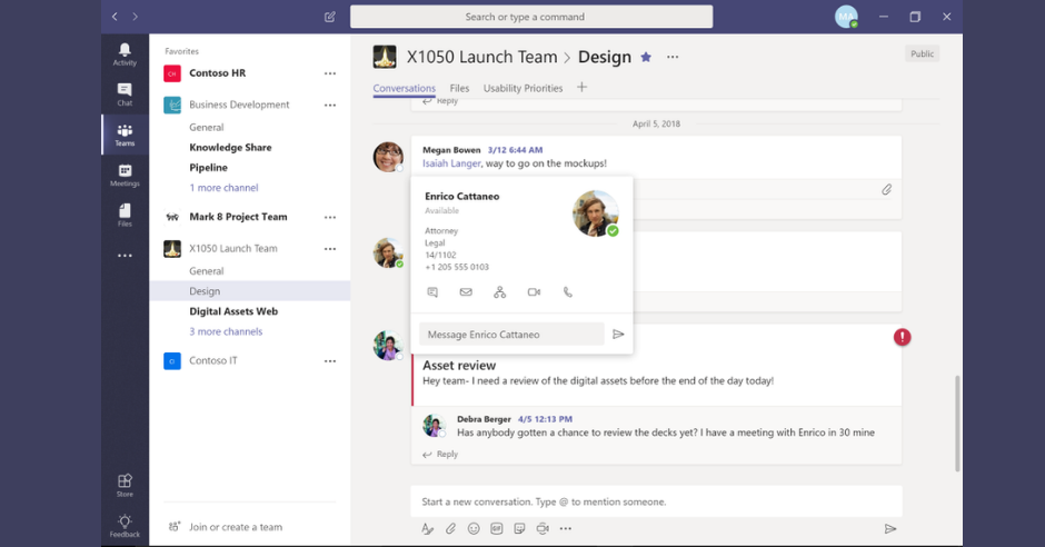 microsoft teams forward messages on computer